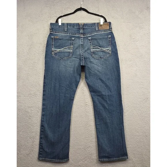 Ariat Jeans Mens 38x32 Blue M4 Relaxed Bootcut Medium Wash Denim Western Cowboy
